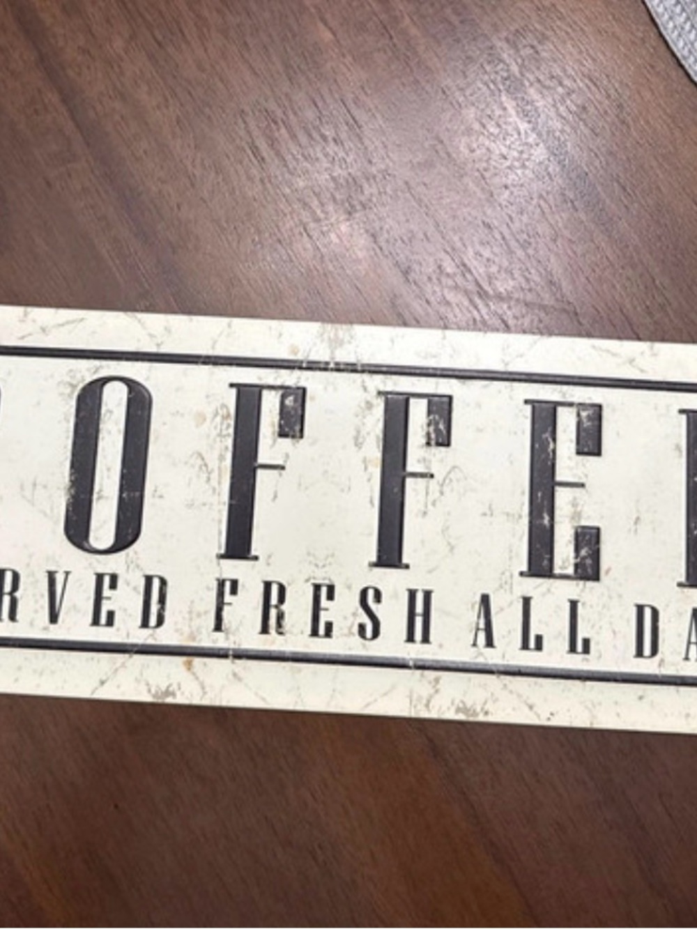 Vintage-Style Coffee Sign in White and Black - Home Accents